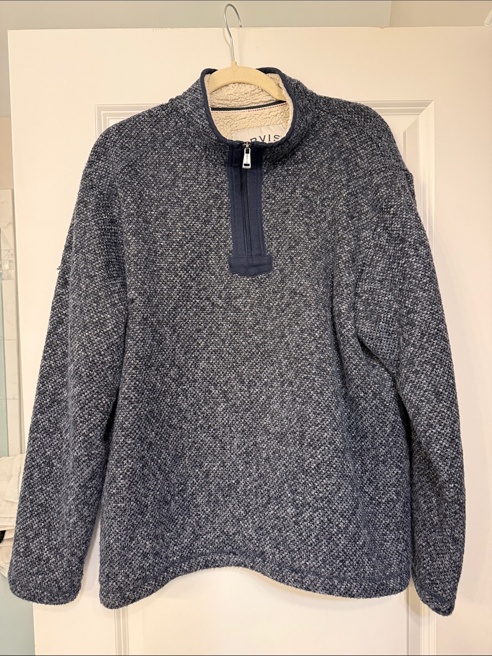 Navy Orvis Fleece Pullover
